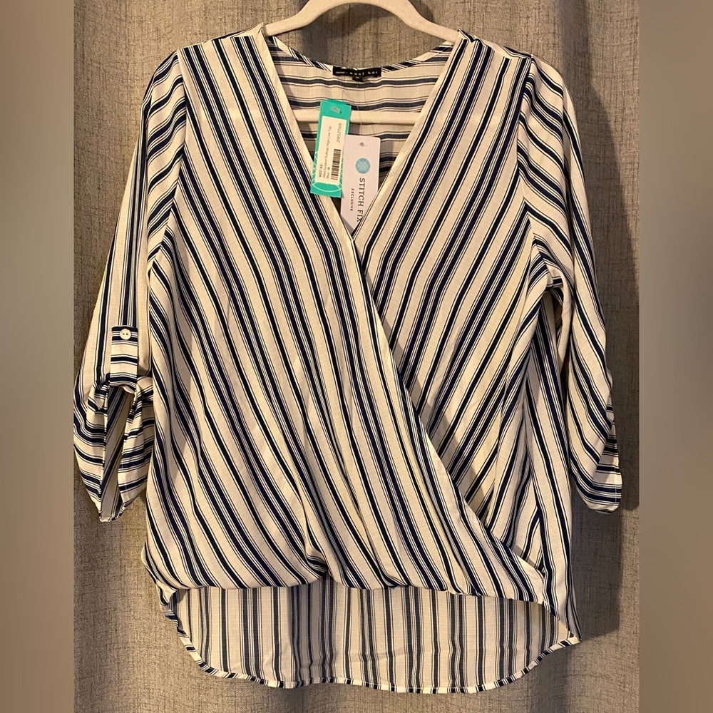 West Kei Allan Surplice Rolltab High Low Top